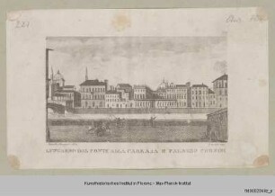 Veduten von Florenz : Vedute des Arnoufers in Florenz bei der Ponte alla Carraia