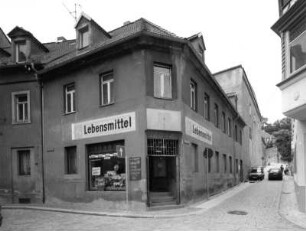 Meißen-Altstadt, Jüdenbergstraße 1. Wohnhaus mit Laden (E. 19. Jh.). Eckansicht