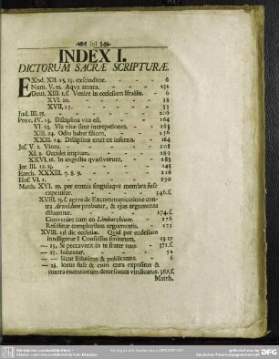 Index I. Dictorum Sacrae Scripturae