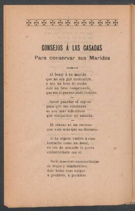 Consejos á las casadas : Para conservar sus maridos