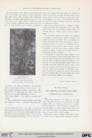 Di una testa del Museo di San Martino. Rappresentante Masaniello