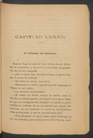 Capítulo LXXXIII - El defensor de Casimiro.