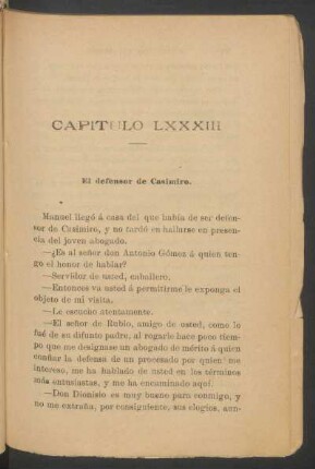 Capítulo LXXXIII - El defensor de Casimiro.