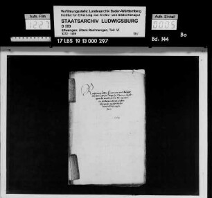 Rechnung des Amts Tannenburg