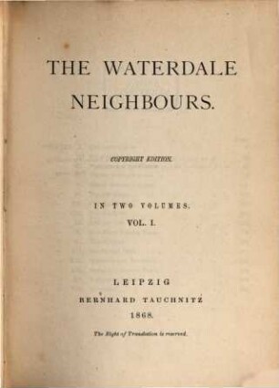 The waterdale neighbours, 1