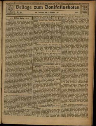 Zweite Ausgabe vom Sonntag, den 04. Oktober 1925.