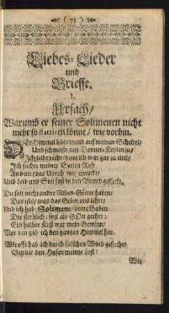 Liebes-Lieder und Brieffe.