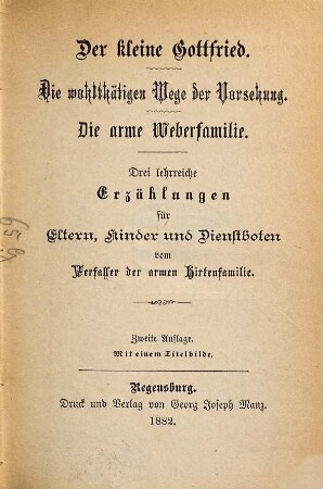 Erzählungen, 1. Der kleine Gottfried