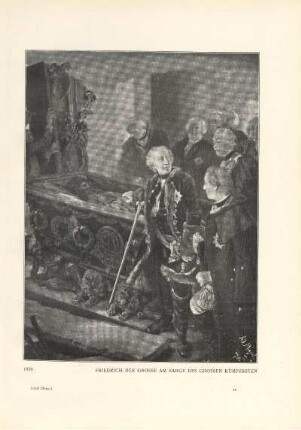 Friedrich der Grosse am Sarge des Grossen Kurfürsten. 1878