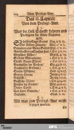 Das II. Capitel. Von dem Predigt-Amt.