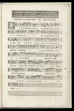Secundus Tenor, primi Chori