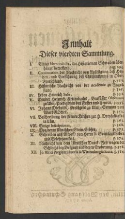 Innhalt Dieser vierdten Sammlung