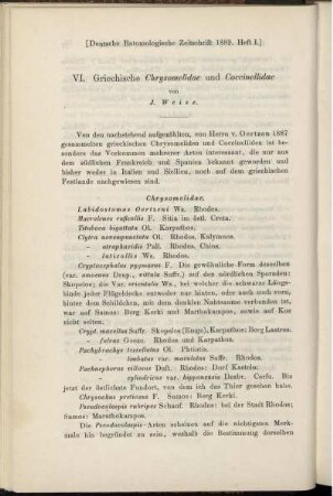 Griechische Chrysomelidae und Coccinellidae