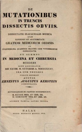 De mutationibus in truncis dissertis obviis : Diss. inaug. med.