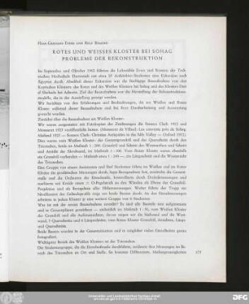Hans-Gerhard Evers und Rolf Romero Rotes Und Weisses Kloster Bei Sohag Probleme Der Rekonstruktion
