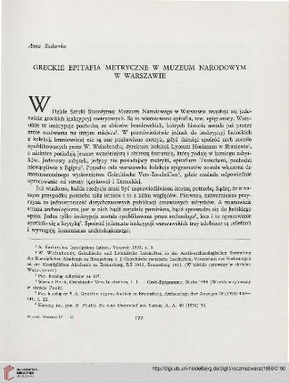 4: Greckie epitafia metryczne w Muzeum Narodowym w Warszawie