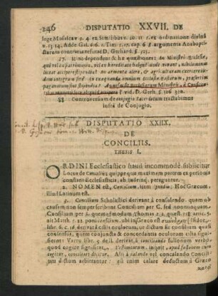 Disputatio XXIIX. De Conciliis.