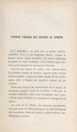 Premier passage des rapides de Sambor