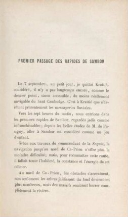 Premier passage des rapides de Sambor