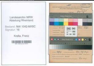 Entnazifizierung Franz Krella , geb. 17.04.1889 ()