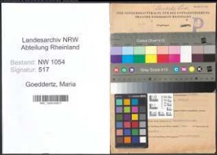 Entnazifizierung Maria Goeddertz , geb. 12.06.1901 ()