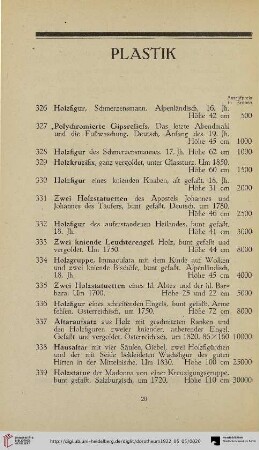 Plastik (Nr. 326-345)