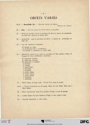 Objects Variés (Nr. 24-57)