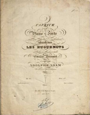 Caprice pour le piano-forte sur un choral protestant intercallé dans Les Huguenots : op. 100