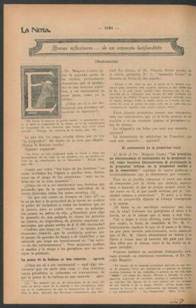 Breves reflexiones... de un supuesto latifundista