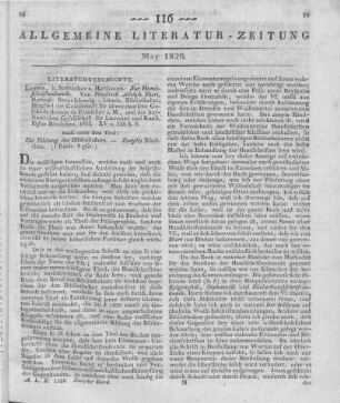 Ebert, F. A.: Zur Handschriftenkunde. Bd. 1-2. Leipzig: Steinacker; Hartknoch 1825 Auch u. d. T.: Die Bildung des Bibliothekars