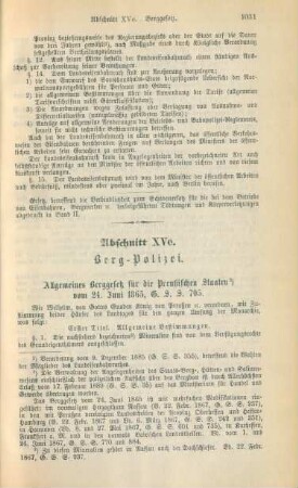Abschnitt XVe. Berg-Polizei