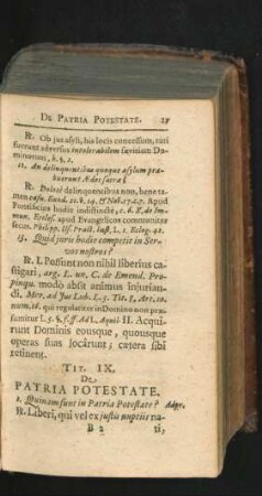 Tit. IX. De Patria Potestate.