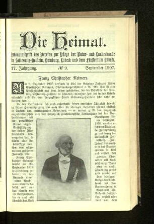 17. Jahrgang. No. 9. September 1907.