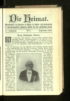 17. Jahrgang. No. 9. September 1907.