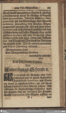 Das sechzehende Capitel. Von Anwerbungs-Schreiben