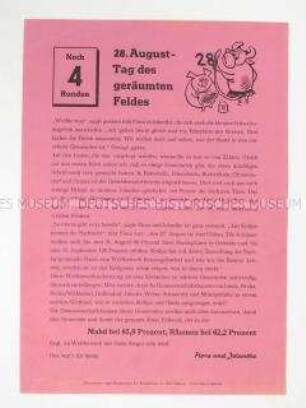 Propagandaflugblatt der SED zur Ernte 1960