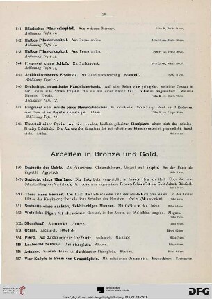 Arbeiten in Bronze und Gold (Nr. 549-569)