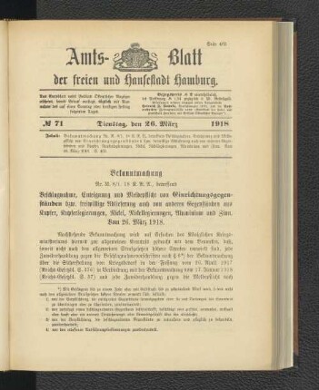 No. 71, 26. März 1918