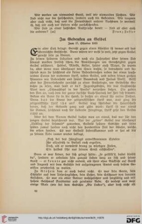 29: Zum Gedenken an Geibel : zum 17. Oktober 1915