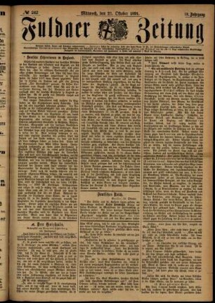 Ausgabe vom Mittwoch, den 21. Oktober 1891.