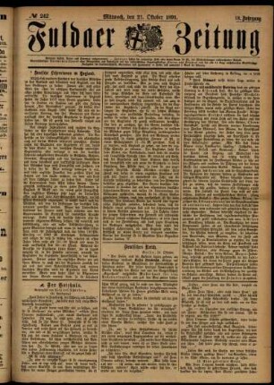 Ausgabe vom Mittwoch, den 21. Oktober 1891.