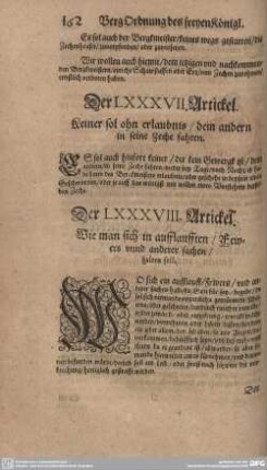 Der LXXXVII. Artickel. Keiner sol ohn erlaubnis/ dem andern in seine zeche fahren.