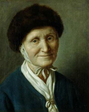 Alte Frau mit Pelzmütze