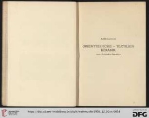 II. Orientteppiche, Textilien, Keramik (Nr. 100-194)