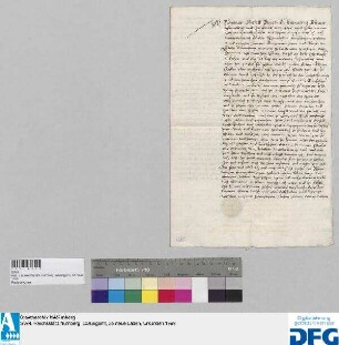 Bartholme Grolock, Bürger zu Nürnberg, tritt auf drei Jahre als Schaffer oder Anschicker auf gemeiner Stadt Peunt in die Dienste Nürnbergs. - Siegler: der Austeller.