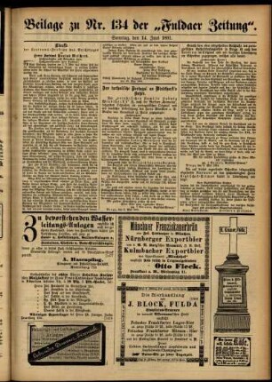 Zweite Ausgabe vom Sonntag, den 14. Juni 1891.
