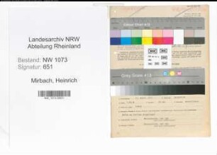 Entnazifizierung Heinrich Mirbach , geb. 24.04.1911 (Steuerinspektor)