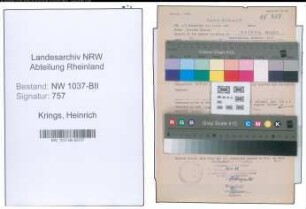 Entnazifizierung Heinrich Krings , geb. 05.06.1886 (Gaertner)