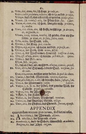 Appendix quarundam vocum græcarum sed latini usus