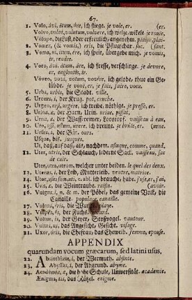 Appendix quarundam vocum græcarum sed latini usus